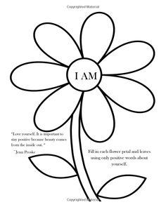 a flower with the words i am written on it and an image of a flower