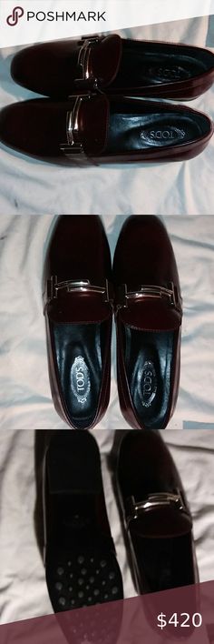 Brand new Tod loafers Brand new burgundy loafers. Size 5 1/2 in womans. Tod's Shoes Flats & Loafers Burgundy Slip-on Office Loafers, Burgundy Almond Toe Loafers For Office, Elegant Burgundy Flats With Round Toe, Elegant Burgundy Round Toe Flats, Burgundy Slip-on Loafers With Red Sole, Burgundy Formal Loafers With Flat Heel, Elegant Burgundy Leather Slip-on Shoes, Elegant Burgundy Slip-on Leather Shoes, Red Formal Moccasins With Branded Insole