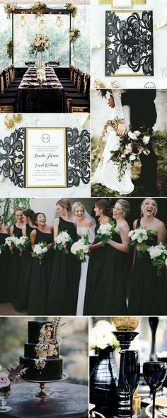 black and gold wedding color scheme