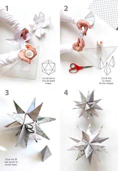 instructions to make an origami star