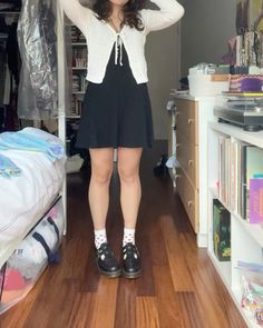 All Black Outfit With Mary Janes, Outfits With Heeled Mary Janes, Mary Janes Dr Martens Outfit, Black And Red Valentines Outfit, Black Dress With Mary Janes, Mary Janes With Jeans Outfit, Outfits With Black Mary Janes, Styling Low Doc Martens, Cute Outfits With Mary Janes