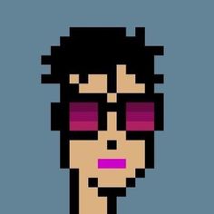 an old school pixel art character wearing sunglasses