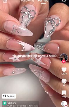 Yk2 Nails, Gel X Nails Tutorial, Korean Nails, Gel Nails Diy, Coquette Style