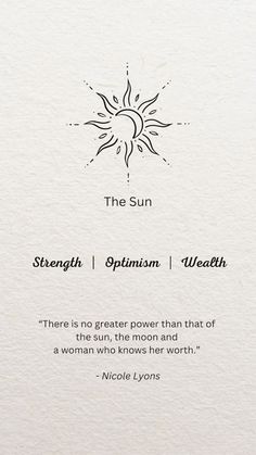 the sun is shown in black and white on a piece of paper with a quote below it