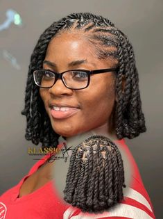 Side Part Two Strand Twist Locs, Twist And Lock Natural Hairstyles, Bob Twists, Dreadlock Styles For Women Black Locs, Loc Knots, Loc Bob, Small Dreads, Dreads Short Hair