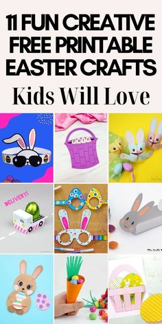 This is my roundup of the best and most fun FREE Easter craft printables for kids to print and make. These are creative Easter craft projects and activities that are perfect for entertaining kids at an Easter party or for making in the classroom for school Easter parties. Free to download printable PDFs with instructions and tutorials for making Easter bunny crown, Bunny ears glasses, Easter delivery truck, Easter basket craft, Easter egg dress up outfits, Easter crafts kids love, preschool