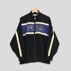 Vintage 90's Fila Windbreaker Jacket Mens Medium 1990's Fila Usa Sportswear Fila Sports Black Fila Training Jacket Fila Tracksuit Size M by slayvin on Etsy Fila Tracksuit, Fila Windbreaker, Windbreaker Jacket Mens, Used Clothing, Windbreaker Jacket, Friends In Love, Vintage Clothing, Favorite Outfit, Mens Jackets