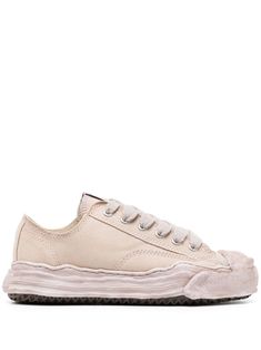 light beige cotton canvas logo patch at the tongue front lace-up fastening round toe flat rubber sole Casual Canvas Sneakers With Front Lace-up Fastening, Mihara Yasuhiro Shoes Outfit, Maison Mihara Yasuhiro Shoes Outfit Girl, Mihara Yasuhiro Shoes Women, Maison Mihara Yasuhiro Converse, Theatre Photography, Bag Women Fashion, Beauty Clothes, Exclusive Fashion