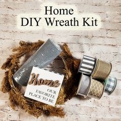 Home DIY Wreath Kit | Class Kit - Designer DIY Wreath Kit, Wreath Tutorial, Kit Home, Wreath Forms, Wired Ribbon, Beautiful Wreath, Packing Material, Diy Wreath, How To Make Wreaths