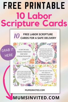 the free printable 10 labor card for mother's day is shown in this image