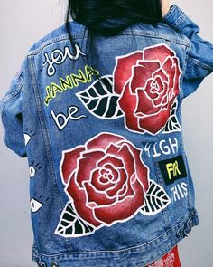 It's time to upgrade your closet with a signature jacket that represents your unique style and spirit! I take your ideas and paint them onto denim jean jackets~ You can provide portraits of people or pets, song lyrics, your favorite flowers, animals, movies, pop-culture references, characters, superheroes, etc. THE SKY IS THE LIMIT!~ Custom hand-painted denim jackets are the perfect gift for yourself, and your loved ones, bridal parties, anniversary presents, and more! Feel free to message me and we can collaborate to create a stunning jacket or custom purse for you. I am new to Etsy so thank you!! for checking out this listing and my page. Your support and patronage is deeply appreciated. The reference images I have are just a small snippet of what I am able to paint. I can adapt to any c Painted Denim Jacket Ideas, Painted Leather Purse, Anniversary Presents, Custom Purses, Bridal Parties