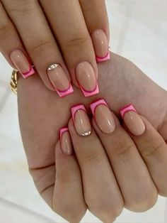 Double French Manicure, Unghie Sfumate, Nagel Tips, Simple Gel Nails, Girly Acrylic Nails, Work Nails, French Tip Acrylic Nails, Simple Acrylic Nails