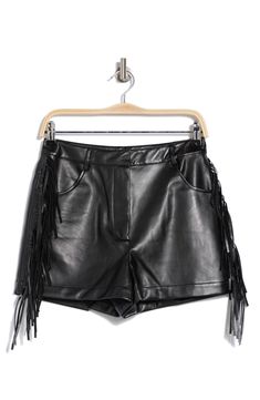 Make a statement in smooth faux-leather shorts framed by sassy fringed trim. Zip fly with hook-and-bar closure Front scoop pockets 100% polyester with polyurethane coating Hand wash, line dry Imported Tom Ford Sunglasses, Flip Flop Slippers, Fringe Trim, Leather Shorts, Leather Fringe, Sweaters And Leggings, Baby Size, Baby Girl Shoes, Toddler Sizes