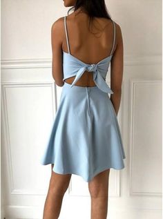 Cute Short Prom Dresses, Light Blue Homecoming Dress, Simple Party Dress, Simple Homecoming Dresses, Mini Homecoming Dresses, Satin Homecoming Dress, Blue Homecoming Dresses, Graduation Dresses, Light Blue Shorts