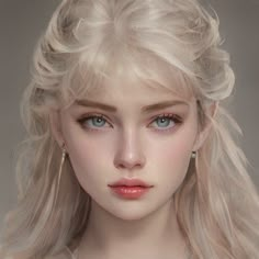 a woman with blonde hair and blue eyes