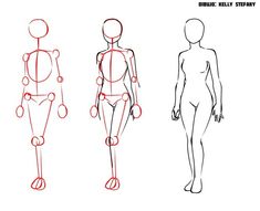 the body is drawn in three different ways