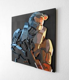 Master Chief Halo 3 portrait by BoRiljana on Etsy 3d Art Video, Master Chief Halo, Scroll Saw Art, Saw Art, Loft Inspiration, Drukarka 3d, Halo 2, Halo 3, Wood Wall Art Diy