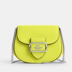 Nwt Coach Mini Card Case Yellow Neon Purse Classic Yellow Coach Bag, Chic Yellow Coach Shoulder Bag, Coach Mini Purse, Coach Hobo Bag, Leather Cosmetic Bag, Yellow Neon, Convertible Crossbody Bag, Silver Bags, Carryall Tote