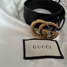 Almost Perfect Condition - I Love This Belt But Don’t Find Myself Wearing It Enough. A Few Holes Were Added To Fit My 24” Waist Gucci Leather Belt, Gucci Leather, Almost Perfect, Gucci Accessories, Gucci Black, Leather Belt, Belts, Love This, I Love