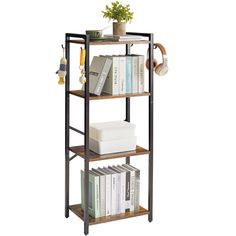 PRICES MAY VARY. ►Multi functional bookshelf: This 4/5 tier bookshelf can not only be used as a bookcase, an open display shelf, but also as a plant stand. Potted plants, photo frames, decorations, books, magazines, etc. have enough space for storage. whether it is placed in the living room, kitchen, bathroom or balcony, It is a decorative artwork, also provides your life with great convenience. ►Sturdy: This ladder shelf is made of MDF water-proof panel and metal frame. The bottom is equipped w Functional Bookshelf, Plants Photo, Ladder Bookshelf, Home Office Living Room, Multifunctional Storage, Ladder Shelf, Display Shelf, Office Living Room, Rustic Brown