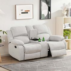 a living room scene with focus on the recliner