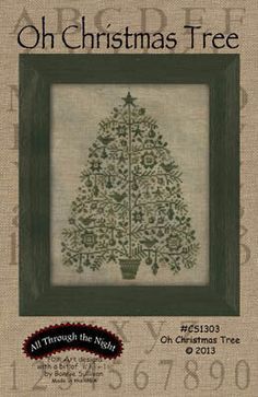 the cross stitch christmas tree pattern is shown