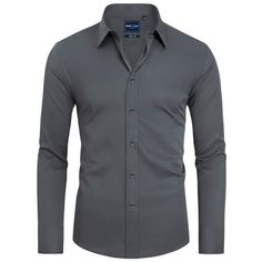 This men's long sleeve stain sheild dress shirt is fashionable and practical. Basic style button down shirts. Made of high-quality stretch fabric. Whether for formal occasions or daily casual, it is a perfect choice. Size: 2XL.  Color: Gray.  Gender: male.  Age Group: adult. Mens Work Shirts, Shirts Long Sleeve, Big Clothes, Work Shirts, Big And Tall, Basic Style, Dress Shirts, Formal Occasion, Dress Shirt