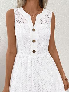 White Elegant,Boho Collar Sleeveless Woven Fabric Geometric,Plain A Line Embellished Non-Stretch  Women Clothing Lace Dress Classy, Silk Kurti Designs, Evening Dress Patterns, African Dresses Modern, Royal Clothing, Elegant Dresses For Women, Fashion Dresses Casual, Stylish Dress Designs, Women Midi