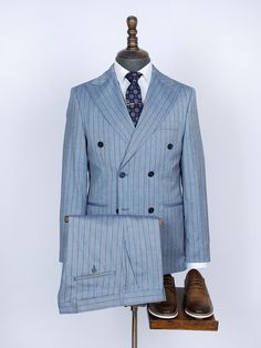 This Hudson Light Blue Set Blazer Linen Suit is expertly crafted to provide a stylish and comfortable option for any formal occasion. Made from high-quality linen fabric, this suit ensures a professional and polished look. Its light blue color adds a touch of sophistication to your wardrobe. Blue Linen Suit For Work, Blue Linen Suit For Workwear, Blue Linen Blazer For Semi-formal Occasions, Tailored Blue Linen Suit, Light Blue Notch Lapel Suit For Office, Light Blue Notch Lapel Suits For Office, Classic Blue Linen Suits, Linen Double Breasted Suit With Suit Collar For Work, Classic Blue Linen Suit