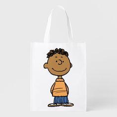 Franklin Smiling Tote Bag Gender: unisex. Age Group: adult. Pattern: check. Cute Character Art, Cute Character, Reusable Grocery Bags, Cute Characters, Grocery Bag, Note Pad, Wedding Stationery, Valentine Day Gifts, Peanut