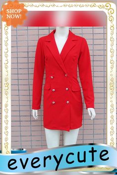 Women Winter Jacket Coat Autumn and Winter Suit Collar Long-sleeved Red Overalls Jackets for Women Coat Winter Long Sleeve Single Breasted Blazer Dress, Fitted Long Sleeve Red Blazer Dress, Party Long Sleeve Outerwear With Buttons, Red Fitted Long Sleeve Blazer Dress, Fitted Red Long Sleeve Blazer Dress, Party Outerwear With Buttons And Long Sleeves, Red Long Sleeve Outerwear With Pockets, Winter Long Sleeve Blazer Dress With Buttons, Winter Blazer Dress With Buttons