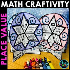 two different shapes and numbers on a table with crayons