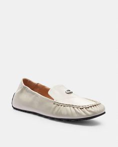 COACH®: Ronnie Loafer Coach Leather Loafers With Round Toe, Luxury Elegant Coach Loafers, Coach Black Loafers With Round Toe, Coach Colleen Loafer, Luxury Coach Slip-on Loafers, Heel Protector, Signature Hardware, Driving Shoes, Loafer Flats