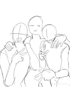 three people hugging each other while one person is holding a cell phone