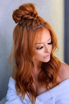 Ginger Hair Color, Long Red, Ginger Hair, Homecoming Hairstyles, Perfect Hair, Pretty Hairstyles, Up Hairstyles, Hair Looks, Hair Trends