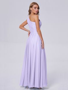 Description:   Paige Inexpensive One Shoulder Chiffon Bridesmaid Dresses   Details:     Silhouette: A-line  Fabric: Chiffon  Necktie:?One Shoulder  Sleeve Length: Sleeveless  Embellishments: Pleats   Floor-length chiffon dress   With padding and boning.    The model is 5'6" (172cm), 120 lbs. She is wearing a standard US2 (Bust 84cm, Waist 67cm, Hips 93cm, Hollow to hem 147cm).        Ask a question Bridesmaid Dresses Lilac, Dresses Lilac, Dresses Details, Uzun Boy, Ruffles Bridesmaid Dresses, 120 Lbs, Chiffon Bridesmaid Dresses, Chiffon Bridesmaid Dress, Chiffon Bridesmaid