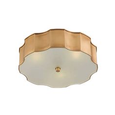 a flush light fixture with two lights on the bottom and one light on the top