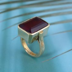 "Natural Garnet Ring, Handmade Ring, Brass Ring, Designer Rectangle Red Garnet Ring, Anniversary Ring, January Birthstone, Valentines Day Gift  Size:- All Size Available In Variation Metal:- Brass Stone:- Red Garnet IMPORTANT NOTE....�👇 1 product free gift on purchase of 3 products. You can choose the plain brass ring free gift as your wish. Take a screenshot of plain brass ring you like from my shop and send me a photo in personal message. MUST READ....👇 5 stars is my shop's priority. So conta Red Garnet Ring, Garnet Gem, Garnet Ring, Red Band, January Birthstone, Brass Ring, Garnet Rings, Brass Jewelry, Red Garnet