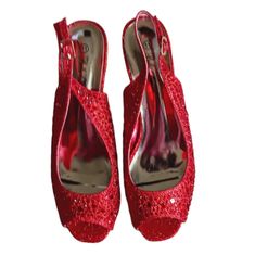 Bella Hanna Formal Beaded Red Sling Back Shoes. 11 M New In Original Box. Red Embellished Heels For Summer, Summer Embellished Red Heels, Red Embellished Closed Toe Heels, Elegant Red Sandals With Rhinestones, Red Embellished Formal Sandals, Red Sandals With Rhinestones And Round Toe, Red Rhinestones Sandals With Round Toe, Red Embellished Evening Sandals, Red Rhinestone Sandals For Formal Occasions