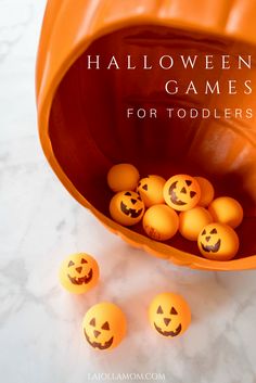 halloween games for toddlers with pumpkins and jack - o'- lantern faces