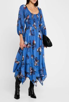 #ad Premium Quality Free People Morning Glory Maxi Dress Size M, Fashion Dresses Soft Cotton Dress, Dutch Blue, Romantic Lace, Morning Glory, Balloon Sleeves, Cotton Dress, Scoop Neckline, Cotton Dresses, Women Collection