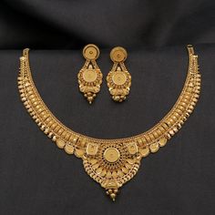 24grams Gold Necklace Designs, Indian Gold Necklace Designs, Unique Gold Jewelry Designs, 22k Gold Necklace, Bridal Necklace Designs, Gold Jewels Design, Neck Pieces Jewelry, Gold Bridal Necklace, New Gold Jewellery Designs