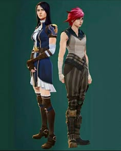 two female characters standing next to each other