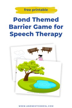 This free printable pond barrier game is a perfect way to work on speech therapy and language goals.