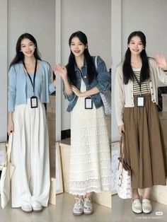 Modest Girly Outfits, Ootd Korean Style, Female Clothes Outfits, Stylish Outfits Casual, Simple Casual Outfits, Modest Casual Outfits, Mix Match Outfits, Casual Work Outfits Women