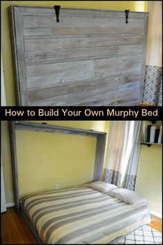 how to build your own murphyy bed from an old barn door and pallet wood