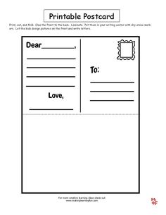 a printable postcard with the words dear to love