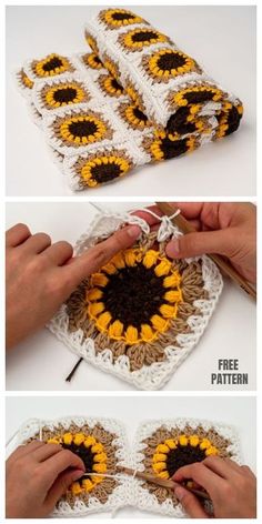 crochet sunflower doily pattern with instructions