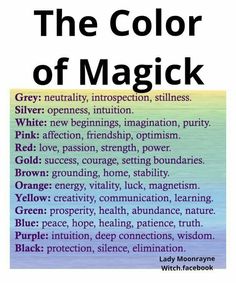 the color of magick poster with text in black and white on a blue background