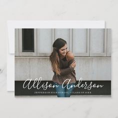 a photo card with the words, madison anderson on it